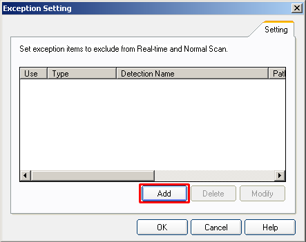 nProtect Anti-Virus/Spyware Exclusion Setting